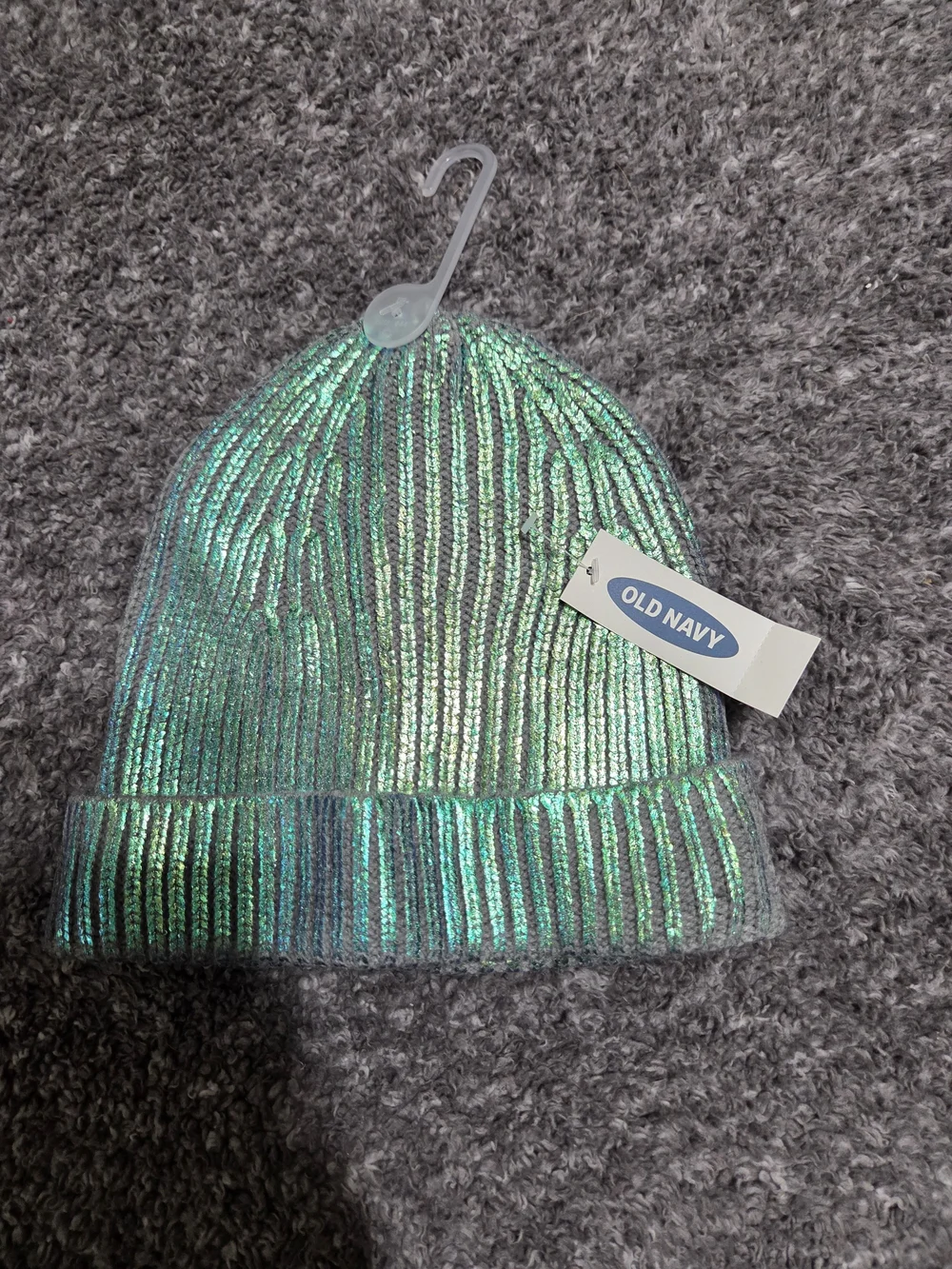 Old Navy Kids Iridescent Green Beanie Hat
